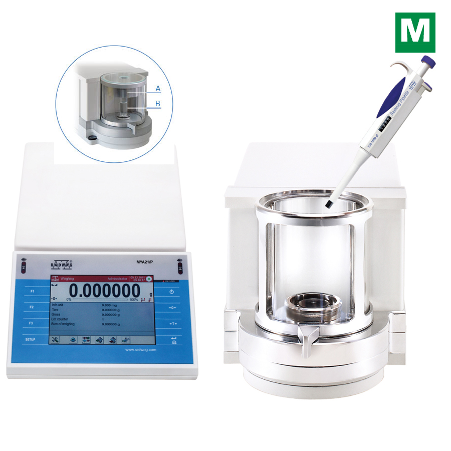 MYA 21.3Y.P mikro laboratorijska tehtnica za kalibracijo pipet - Klikni za zapri